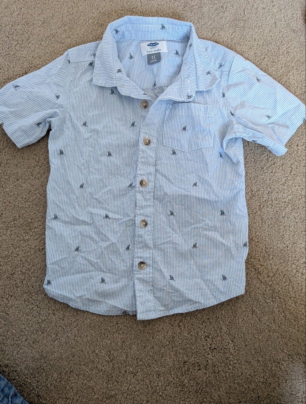 Shark Button Down Shirt - Size 4T